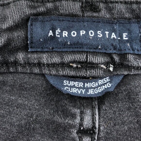 Aeropostale Womens Jeans Size 14R Super High Rise Curvy Jegging Skinny Distress - Picture 3 of 16